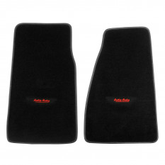 Footwell Mats, embroidered ultra plush, black